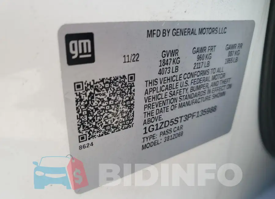 1G1ZD5ST3PF135988 Photo# 12