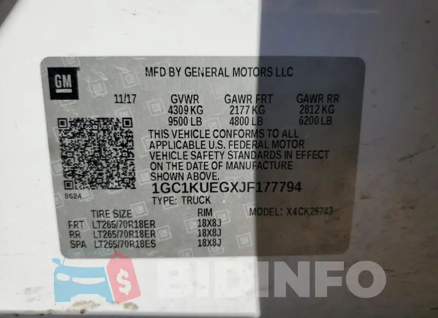1GC1KUEGXJF177794 Photo# 12