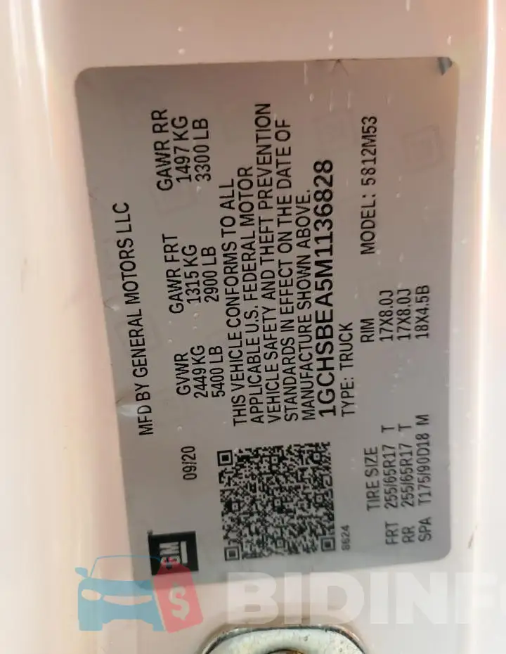 1GCHSBEA5M1136828 Photo# 13