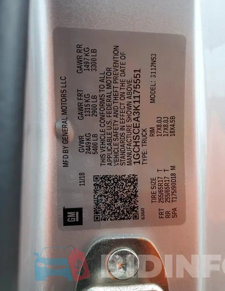 1GCHSCEA3K1175551 Photo# 12