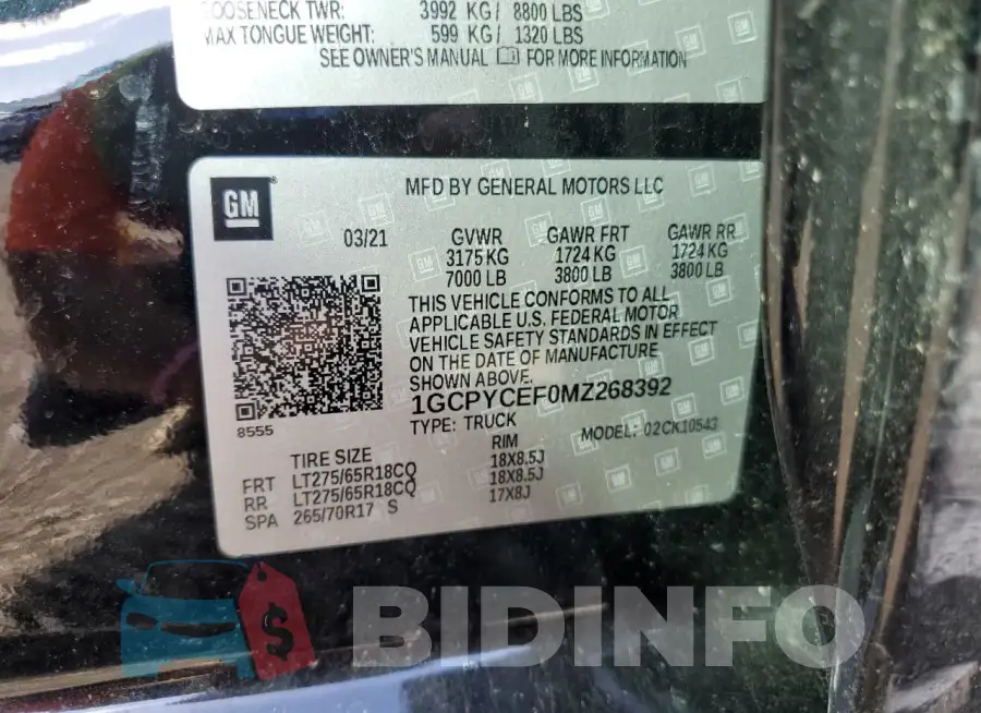 1GCPYCEF0MZ268392 Photo# 12