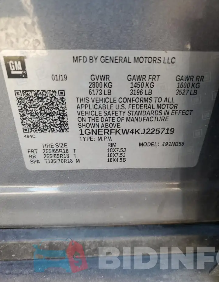 1GNERFKW4KJ225719 Photo# 13