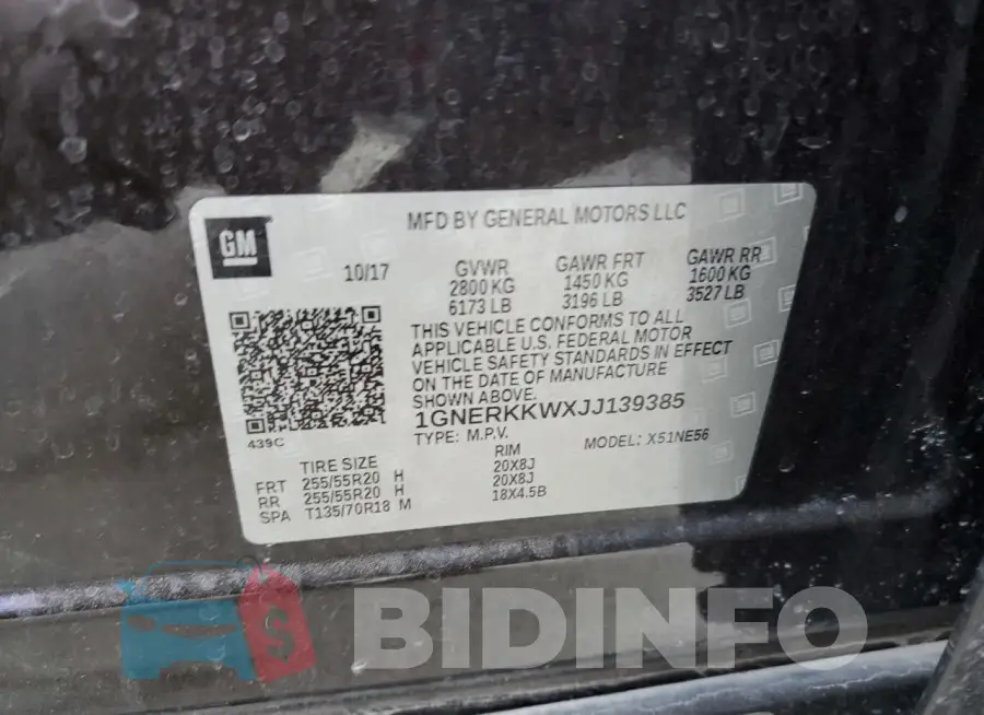 1GNERKKWXJJ139385 Photo# 13