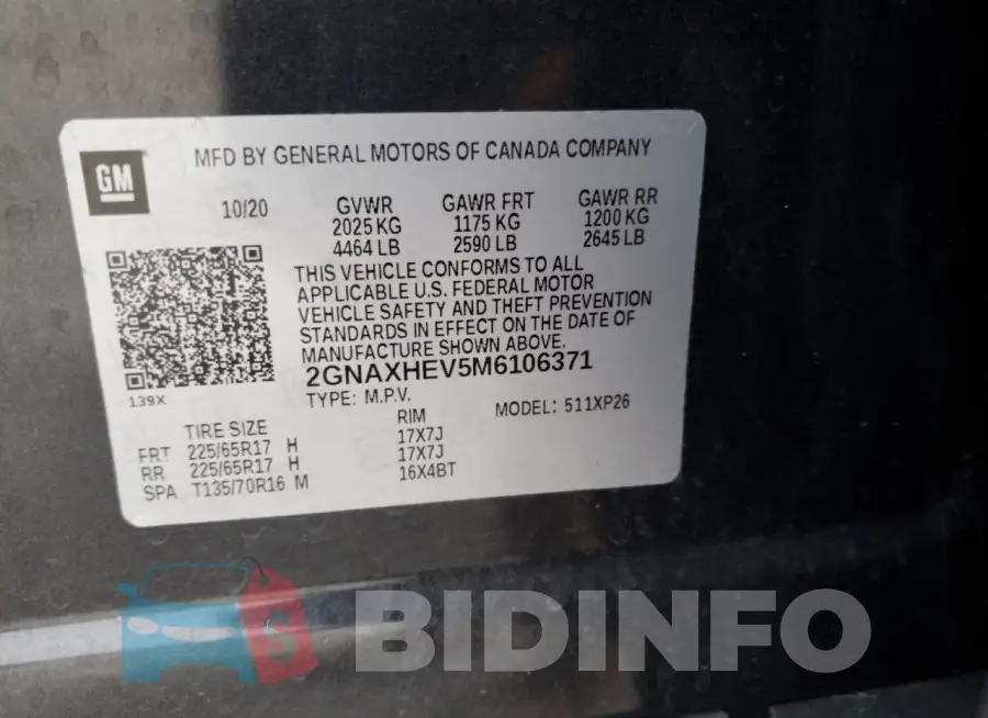 2GNAXHEV5M6106371 Photo# 13