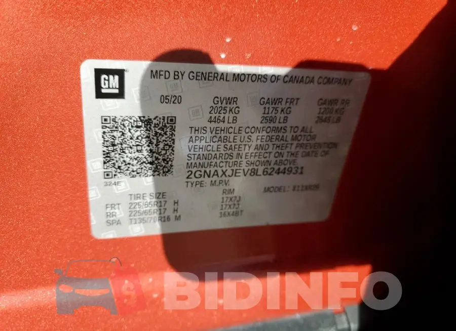 2GNAXJEV8L6244931 Photo# 13
