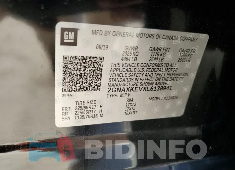 2GNAXKEVXL6138941 Photo# 13