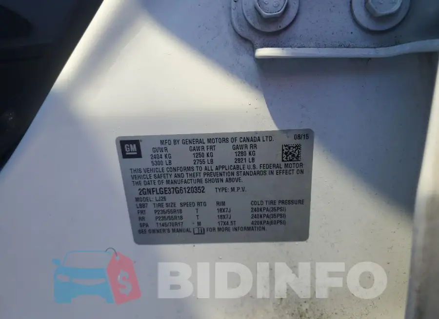 2GNFLGE37G6120352 Photo# 13