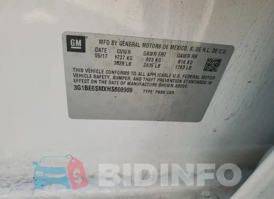 3G1BE6SMXHS608909 Photo# 13