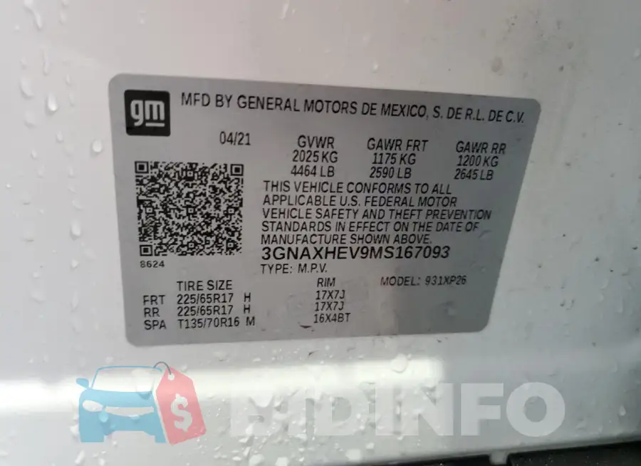 3GNAXHEV9MS167093 Photo# 13