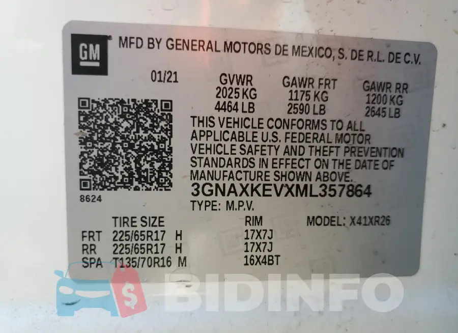 3GNAXKEVXML357864 Photo# 13