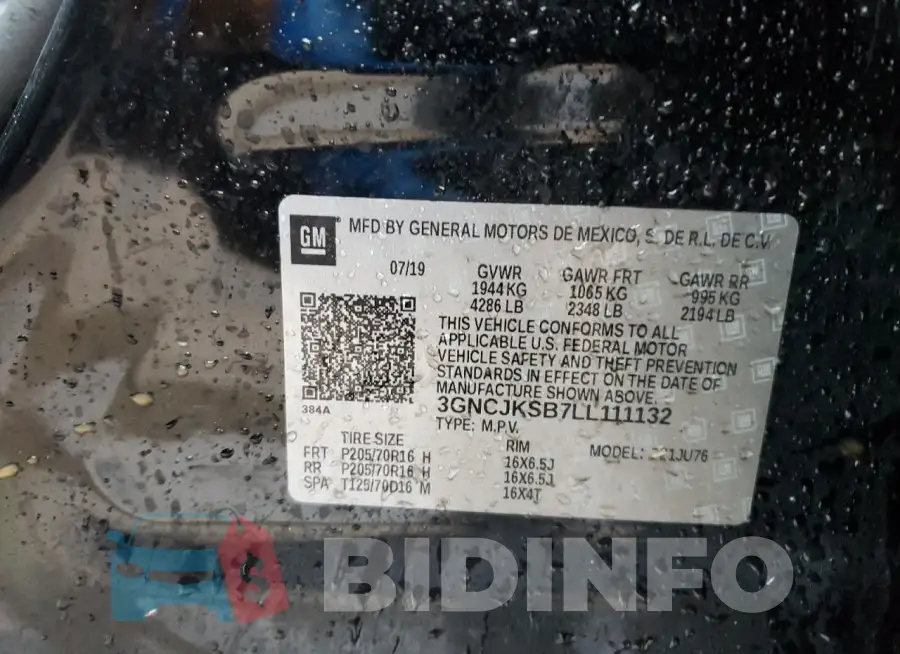 3GNCJKSB7LL111132 Photo# 12