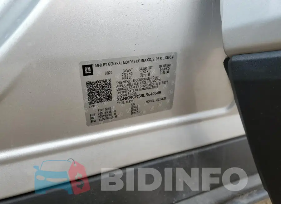 3GNKBCRS8LS640549 Photo# 13