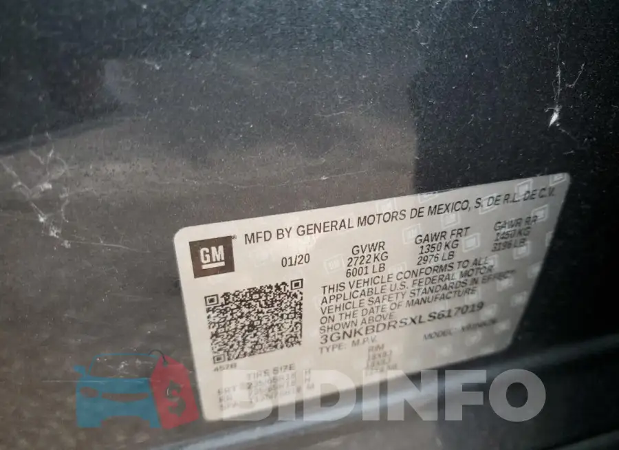 3GNKBDRSXLS617019 Photo# 12