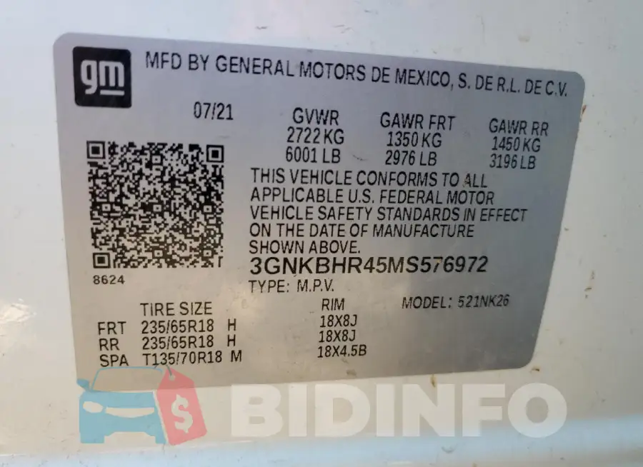 3GNKBHR45MS576972 Photo# 13