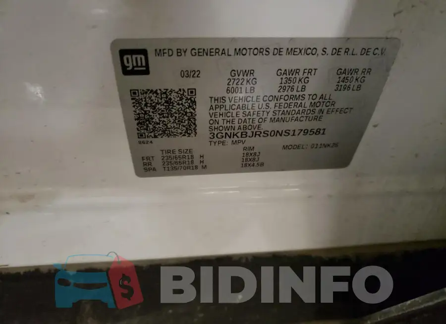 3GNKBJRS0NS179581 Photo# 13
