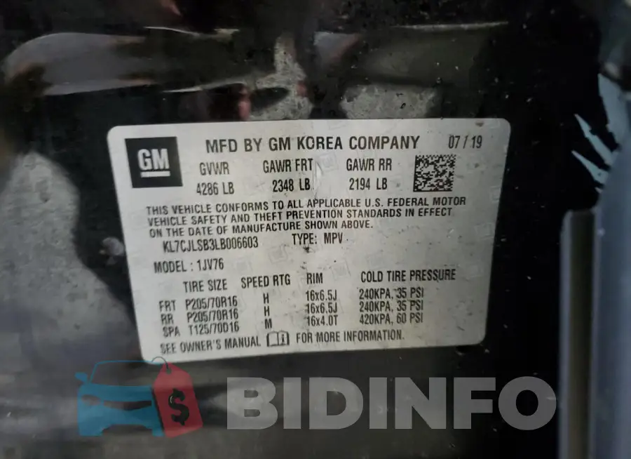 KL7CJLSB3LB006603 Photo# 12