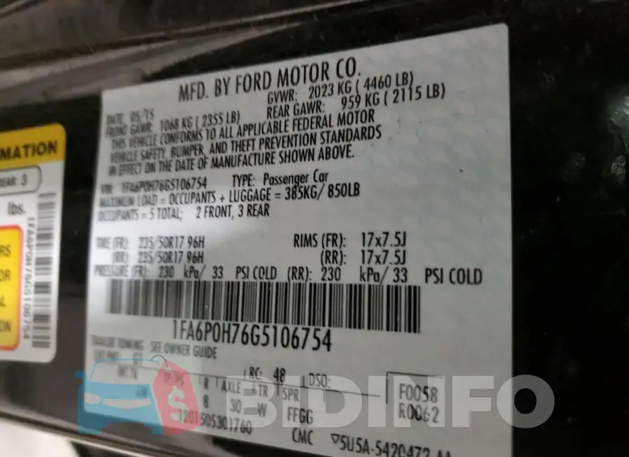 1FA6P0H76G5106754 Photo# 12