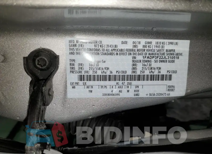 1FADP3F22JL310518 Photo# 12