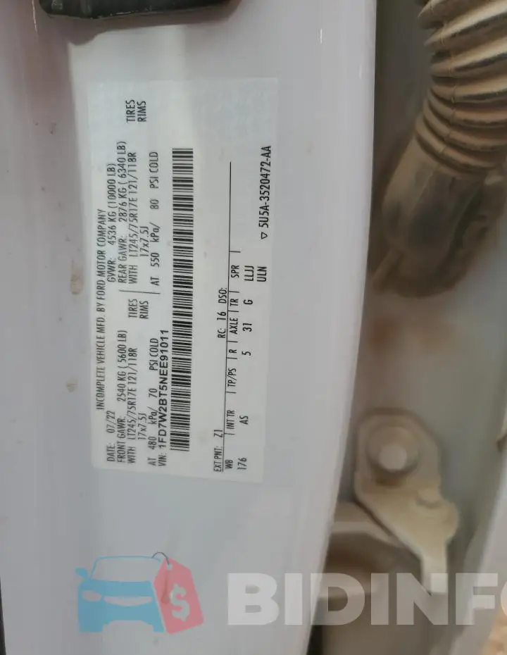 1FD7W2BT5NEE91011 Photo# 12