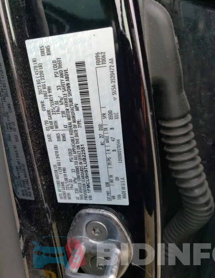 1FMCU9H97LUB22551 Photo# 14