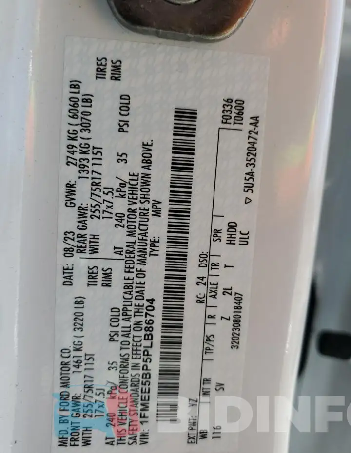 1FMEE5BP5PLB86704 Photo# 12