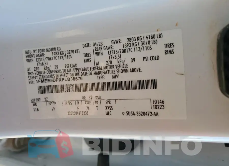 1FMEE5DPXPLB38676 Photo# 13