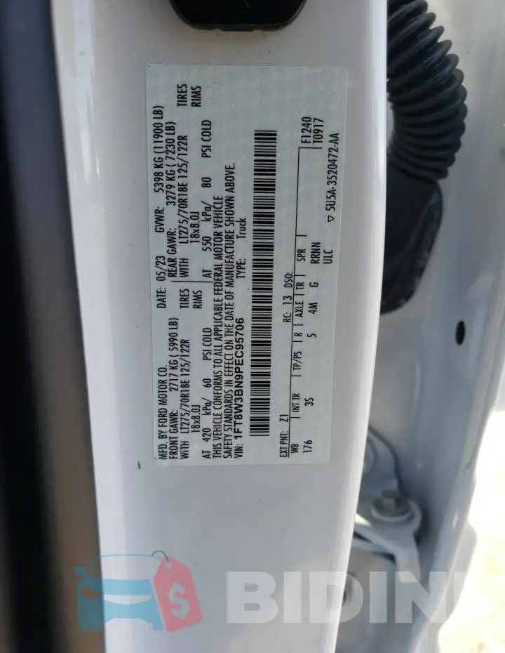 1FT8W3BN9PEC95706 Photo# 12