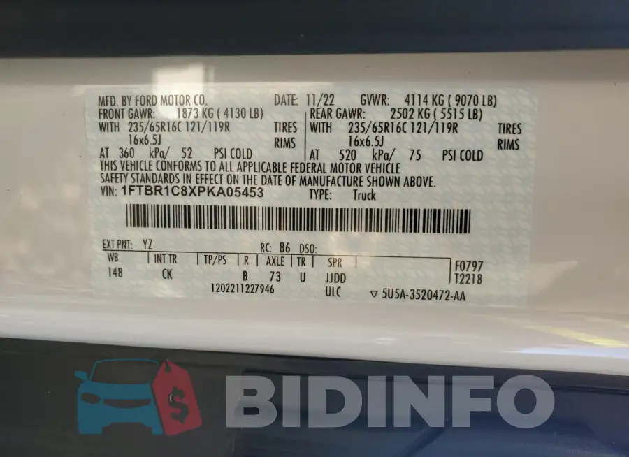 1FTBR1C8XPKA05453 Photo# 13