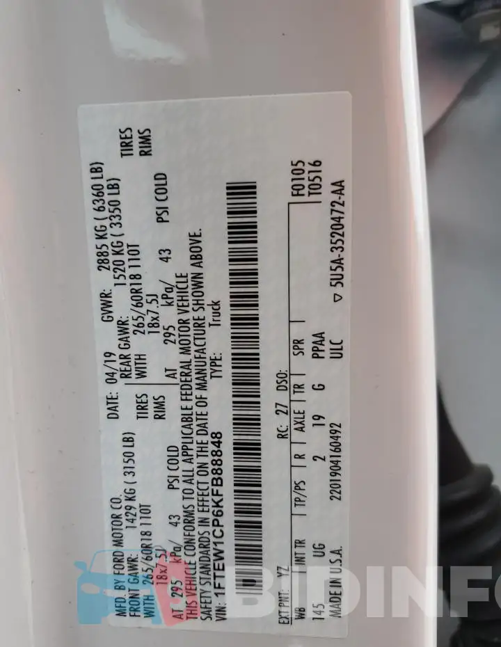 1FTEW1CP6KFB88848 Photo# 12