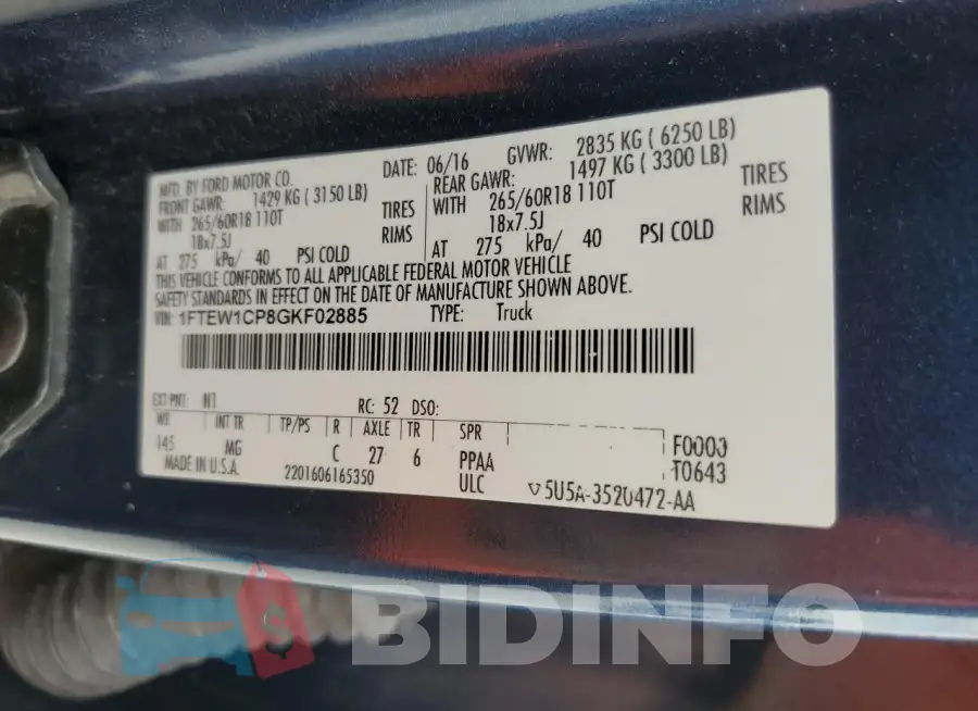 1FTEW1CP8GKF02885 Photo# 12