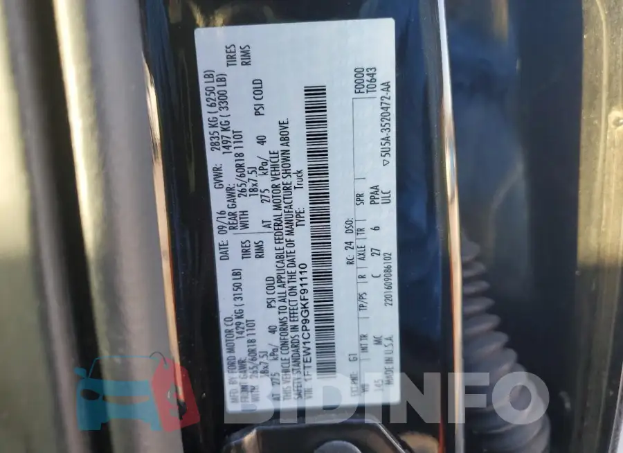 1FTEW1CP9GKF91110 Photo# 12