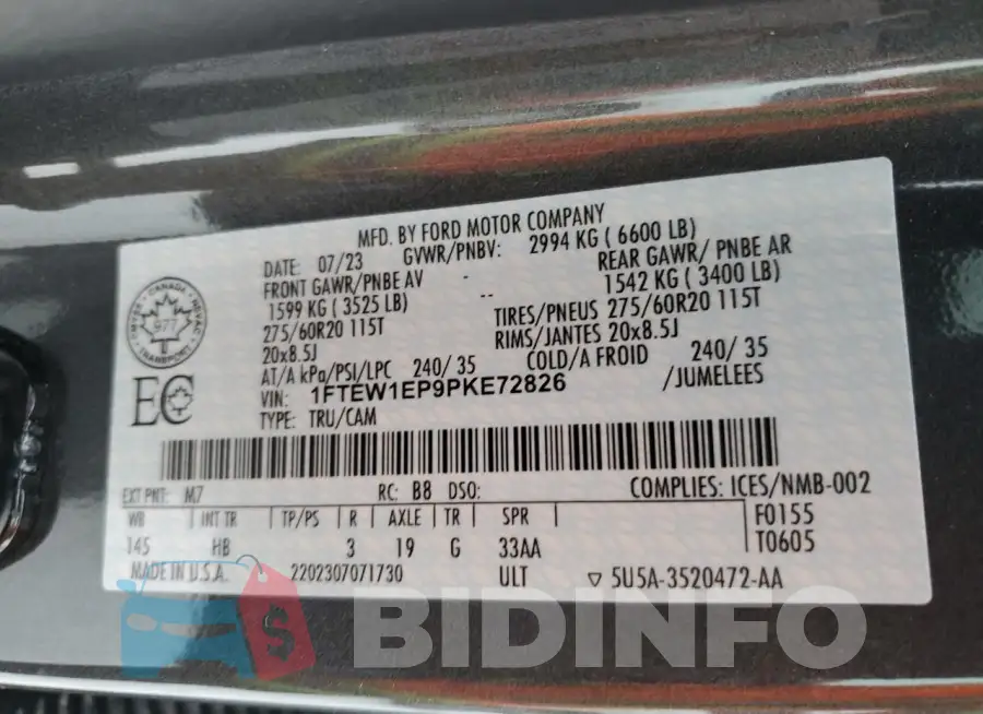 1FTEW1EP9PKE72826 Photo# 12