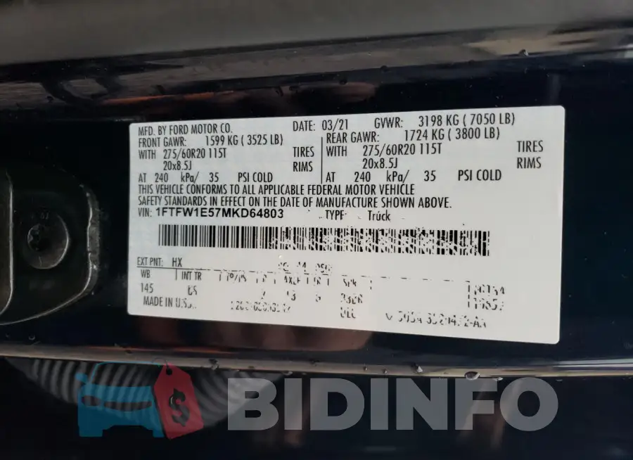 1FTFW1E57MKD64803 Photo# 12