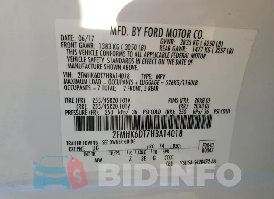 2FMHK6DT7HBA14018 Photo# 14