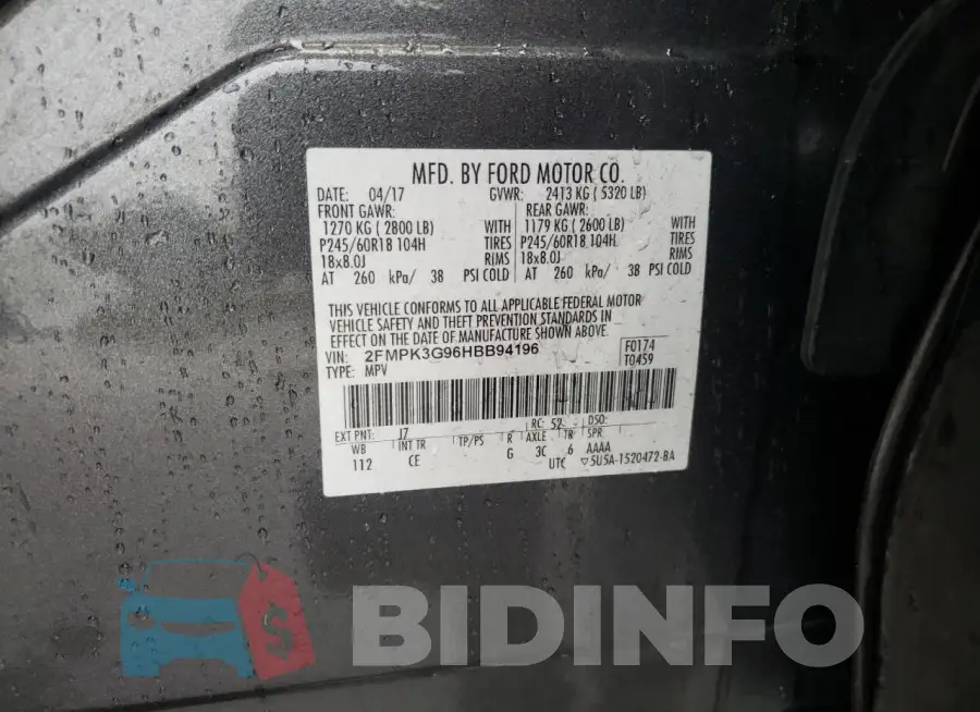 2FMPK3G96HBB94196 Photo# 13