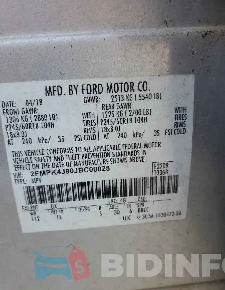 2FMPK4J90JBC00028 Photo# 13