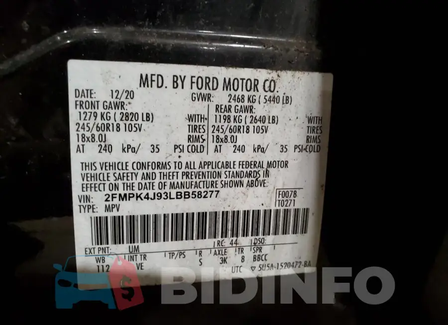 2FMPK4J93LBB58277 Photo# 13