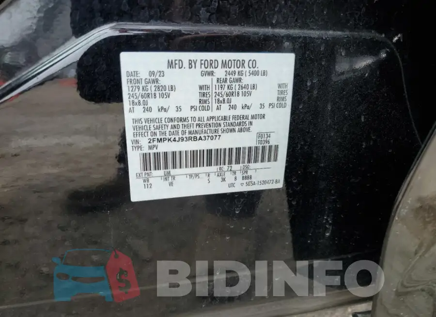 2FMPK4J93RBA37077 Photo# 13