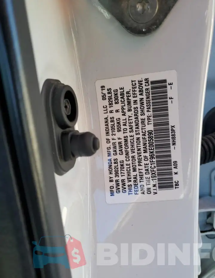 19XFC1F96KE005890 Photo# 12