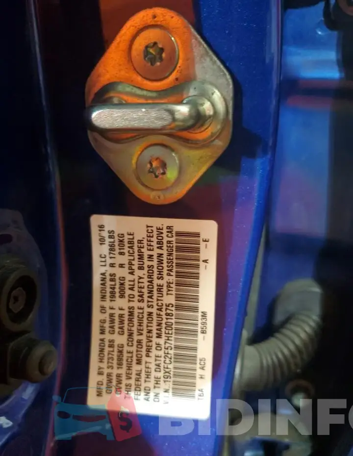 19XFC2F57HE001875 Photo# 12