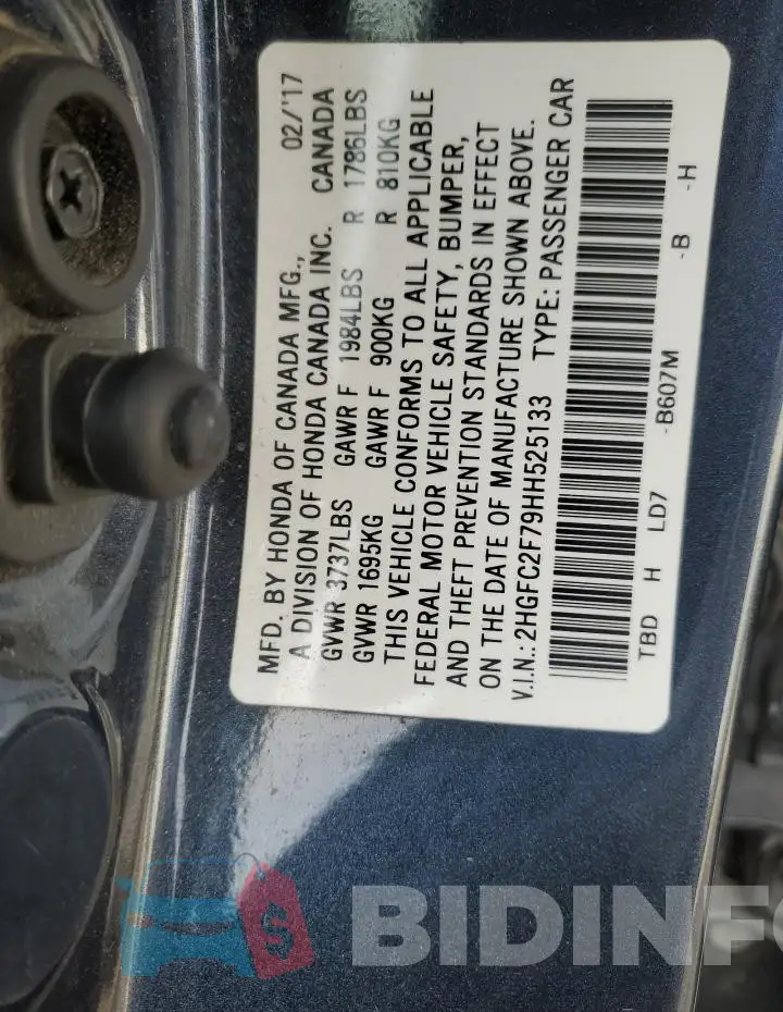 2HGFC2F79HH525133 Photo# 12