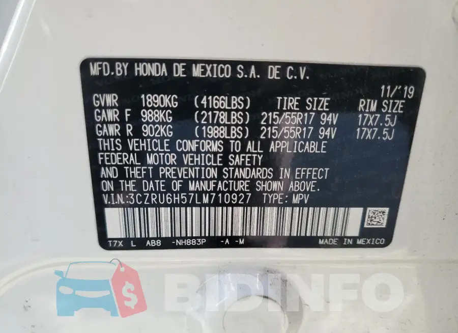 3CZRU6H57LM710927 Photo# 13