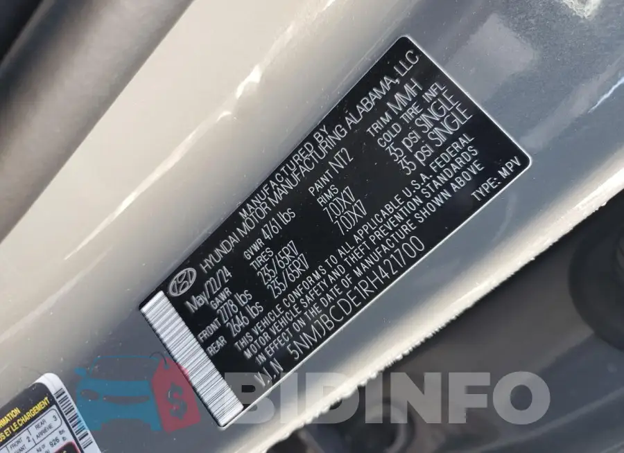 5NMJBCDE1RH421700 Photo# 13