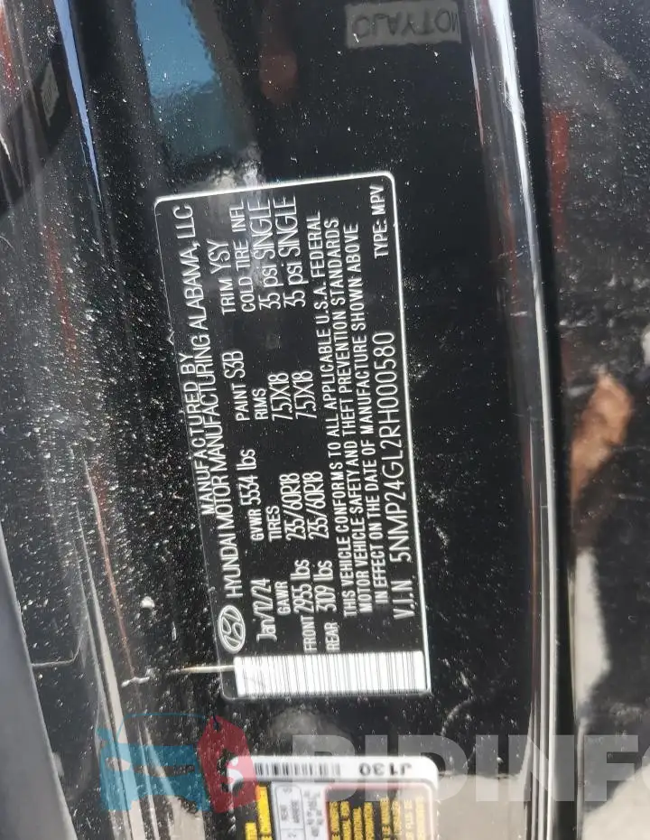 5NMP24GL2RH000580 Photo# 13