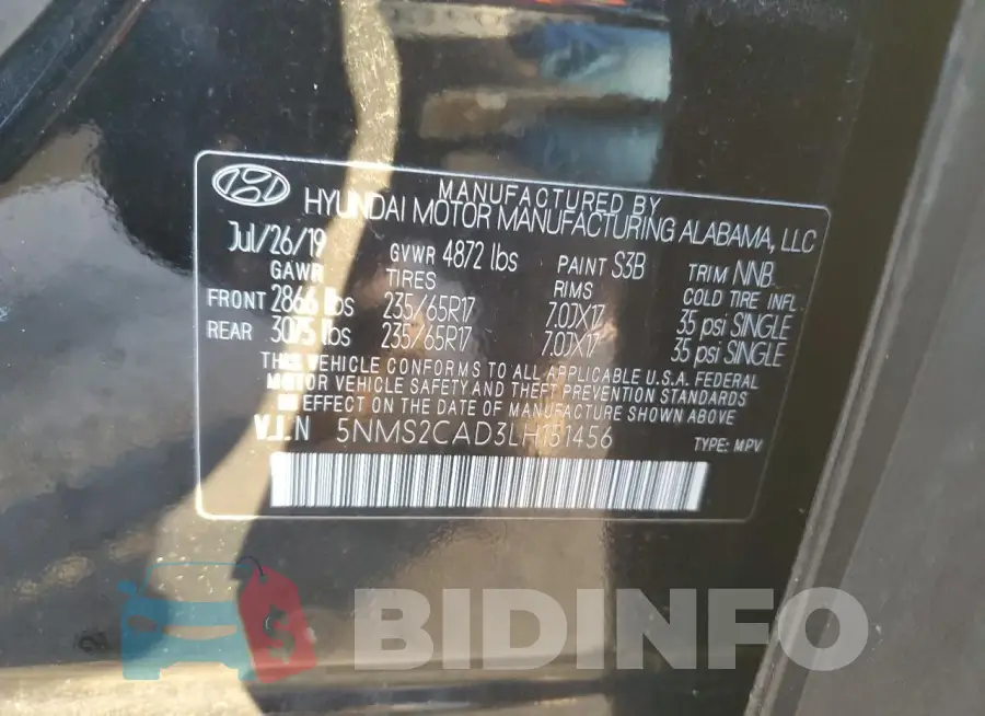 5NMS2CAD3LH151456 Photo# 14