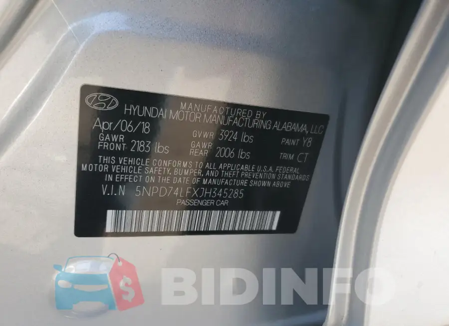 5NPD74LFXJH345285 Photo# 12