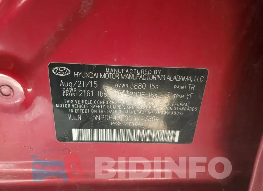 5NPDH4AE9GH747864 Photo# 12