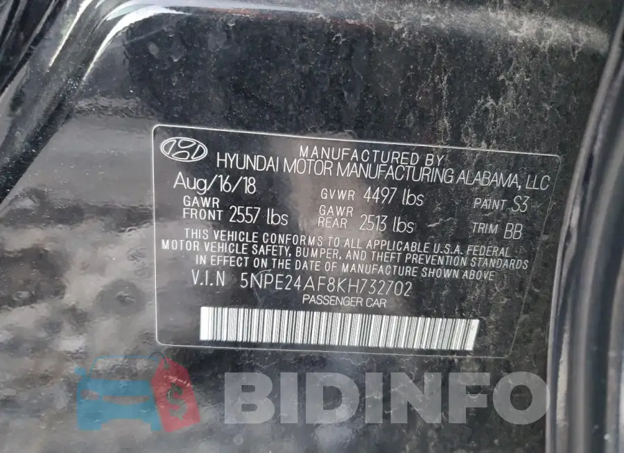 5NPE24AF8KH732702 Photo# 14