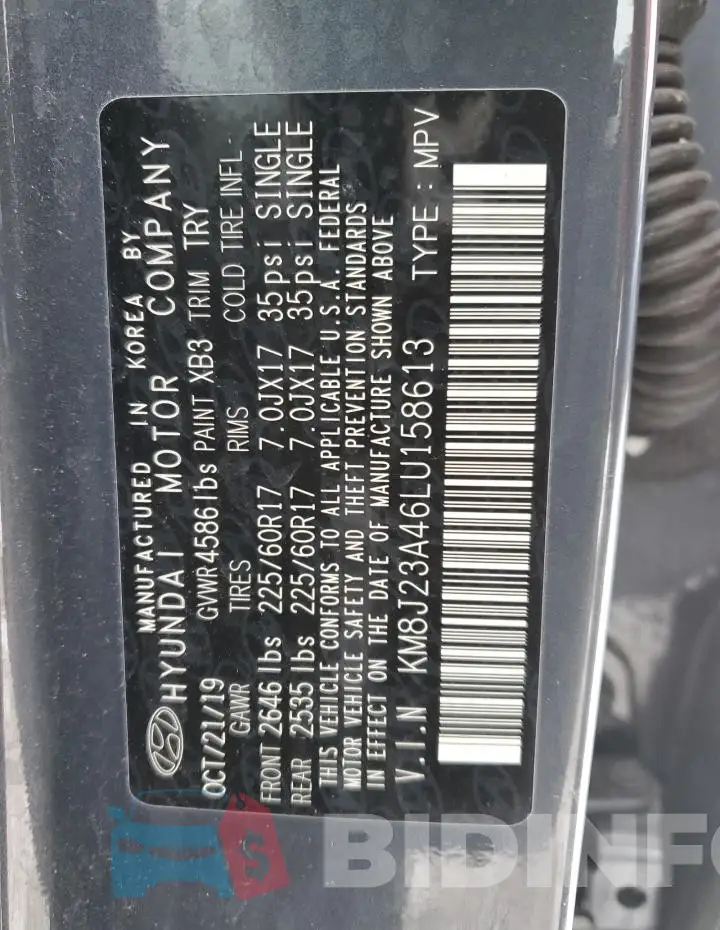 KM8J23A46LU158613 Photo# 13