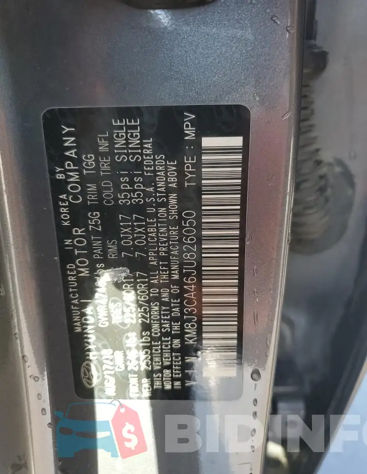 KM8J3CA46JU826050 Photo# 13